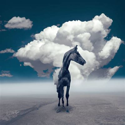  O Cavalo de Fogo uma Metamorfose Surrealista em Tons Vibrantes!