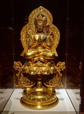 Bodhisattva Avalokiteshvara em Ouro e Lapis Lázuli: Uma Visão Celestial de Misericórdia Divina!