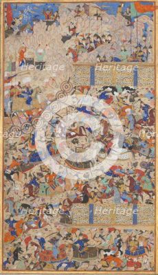 Shahnama of Muhammad ibn-Ismail al-Fazari: Uma Jornada Através da História Persa em Miniaturas Vibrantemente Coloridas!